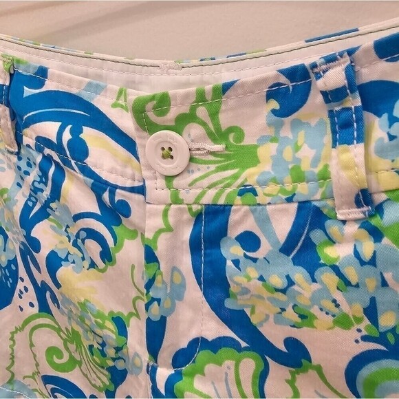 Lilly Pulitzer The Callahan Short Crystal Coast White Green Blue Seahorse Size 4 - Picture 7 of 10